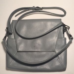 Matt & Nat adjustable crossbody purse EUC Grey/Steel blue